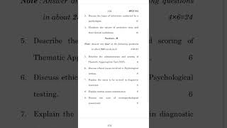 June 2024 question paper of MPCE012Psychodiagnosticsignou questionpaper viralvideo shorts [upl. by Denna978]