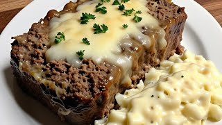 Crockpot French Onion Meatloaf with Melted Swiss Cheese 🥩🧀 [upl. by Lama997]