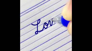 How to write “Lovequot in Cursive writing [upl. by Asilak606]