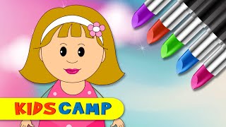 Lets Play With Color Lipstick  Elly Make Up Face  Finger Family Song by KidsCamp [upl. by Merriman]