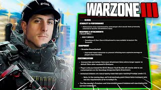 new WARZONE 3 SEASON 1 PATCH NOTES HUGE NERFS to META LOADOUTS [upl. by Noy]