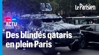 JO Paris 2024  des blindés qataris dans les rues de la capitale surprennent passants et internautes [upl. by Ingar]