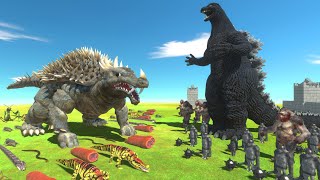 Kaiju War  Anguirus VS Godzilla  Mutant Primates  Animal Revolt Battle [upl. by Arondell]