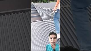 Installation of aluminum roof tilesshorts machine tools rooftiles [upl. by Assirehs]