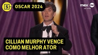 Oscar 2024 Cillian Murphy vence como melhor ator com Oppenheimer [upl. by Notyad]