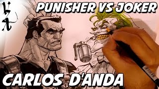 Carlos DAnda drawing Punisher and Joker [upl. by Oeht]