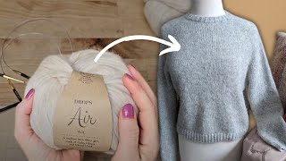 Knit your FIRST SWEATER top down in the round no seaming [upl. by Assirec]