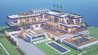 Minecraft Modern Mega Mansion Tutorial Pt 1  Architecture Build 11 [upl. by Josefa]