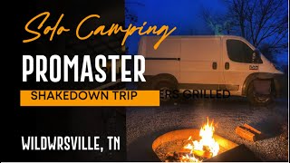 SOLO CAMPING  PROMASTER DEBUT  Natchez Trace SEMPER GUMBIE [upl. by Osithe762]