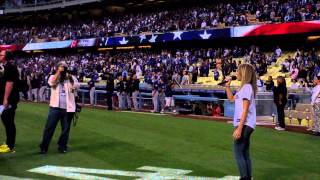 Skylar Dayne singing the national anthem at the Dodgers vs Rockies game at Dodgers stadium [upl. by Iris]