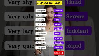 Stop saying VERY Replacing it with a stronger adjective  Improve your Vocabulary english shorts [upl. by Morven]