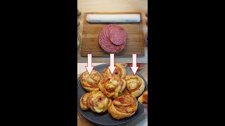 Perfect Party Snack 🥳 Shorts Salami and Cheese Pinwheels  Cooking with Emet [upl. by Guria]