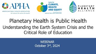 Webinar Planetary Health is Public Health [upl. by Jesus891]