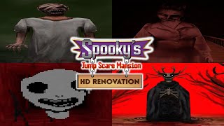 Spookys Jump Scare Mansion HD Renovation  All Death Scenes Main Endless Karamari Hospital [upl. by Adabel]