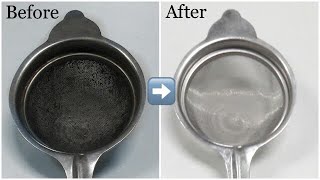 How to clean sieve  clean tea strainer metal sieve cleaning [upl. by Llehcar135]