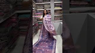 New batik saree latest design  Tussar silk  cotton saree  linen saree  munga silk saree batik [upl. by Carrington]