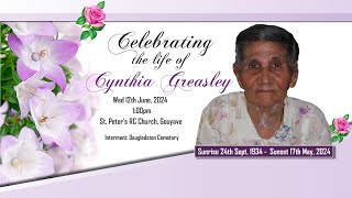 Celebration of Life Magdalene Cynthia Greasley [upl. by Welcome193]