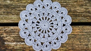 Beginners Doily Crochet Tutorial [upl. by Dasteel]