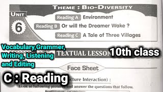 10th class Unit  6 Reading C  A Tale Of Three Villages lesson Vocabulary  Grammer  Listening [upl. by Adda47]