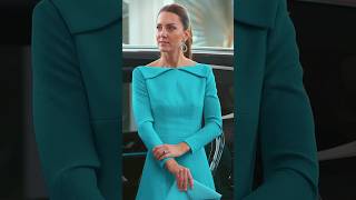 Catherine in aquamarine dress and turquoise earrings for Bahamas arrival in 2022 🩵 [upl. by Raddatz]