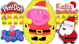 Huevo Sorpresa Gigante de Peppa Pig Vestida de Papa Noel de Plastilina Play Doh en Español [upl. by Notnef628]