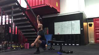 Functional Strength  Single Kettlebell Over Head Homolateral Bulgarian Split Squat  ON AIR [upl. by Swisher344]