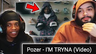 FIRST IMPRESSIONS 😨  AMERICANS REACT TO POZER  IM TRYNA [upl. by Awad]