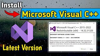 How to Download amp Install Microsoft Visual C in Windows 1011 New amp Latest VersionHashtagMoosa [upl. by Aztilay]