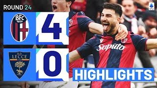 BOLOGNALECCE 40  HIGHLIGHTS  Bologna run riot at the Dall’Ara  Serie A 202324 [upl. by Magnolia858]