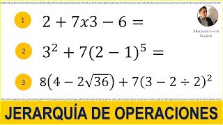 Jerarquía de operaciones Ejercicios 1 2 y 3 [upl. by Ekal]