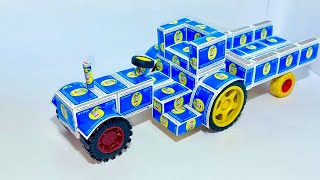 Diy tractor mini Bulldozer to making concrete road  Construction Vehicles Road Roller skaarya [upl. by Ermeena792]