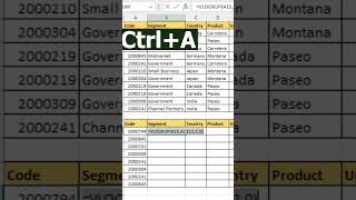 Multiple Columns Vlookup in Excel  Vlookup exceltutorial shorts [upl. by Carney]