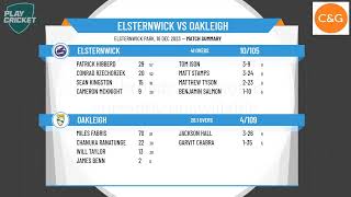 Victorian SubDistrict Cricket Association  South East 2nd XI  Round 8  Elsternwick v Oakleigh [upl. by Gildea]