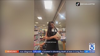 TikTok video captures man lurking near womens legs in Burbank bookstore [upl. by Esinad]