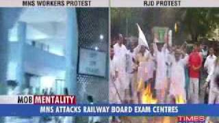 MNS Attacks Railway Board Exam Centre [upl. by Aroled943]