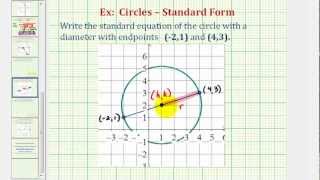 Ex 1 Find Standard Equation of a Circle Given the Endpoints of a Diameter [upl. by Dranyer]