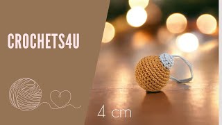 Hoe haak je een Kerstbal Makkelijke DIY Tutorial  4 cm  KerstbalHaken [upl. by Honorine40]