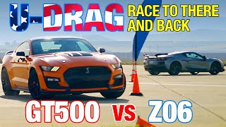 UDRAG 2023 Corvette Z06 vs 2020 Shelby GT500 [upl. by Nesnah]