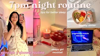 7pm NIGHT ROUTINE  unwind with me skincare self care [upl. by Ainez]