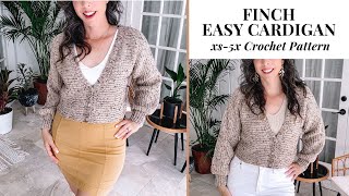 Finch Crochet Cardigan Video Easy Construction amp Size Inclusive [upl. by Woodcock150]