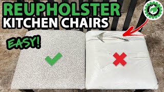 Reupholstering Kitchen Chairs With Vinyl  CHEAP amp EASY DIY [upl. by Kiley]