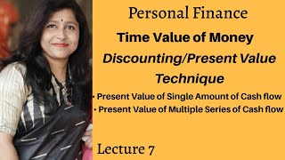 DiscountingPresent Value Technique  Time Value of Money Lecture  7 [upl. by Nwahs]