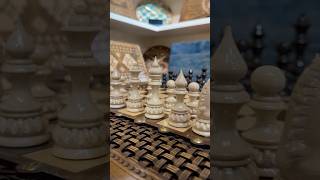 💥Tablechess with combined wooden pieces 🔥The pieces are carved👌🏻 [upl. by Johnson]