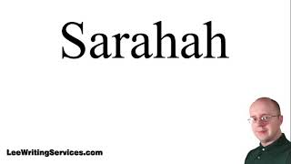 How to Pronounce Sarahah [upl. by Issiah]