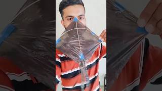 Making Polythene Kite At Home 🪁💯।। shorts kitemaking kiteflying kitelover kite patang make [upl. by Piselli34]