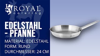 Edelstahlpfanne Royal Catering RCFP240A  Produktpräsentation [upl. by Agata360]