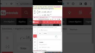 Online calculator Symbolab to solve a differential equation symbolab [upl. by Annola902]