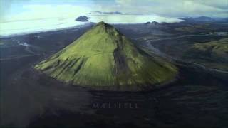 Iceland from above  Maelifell [upl. by Ecirtnas]