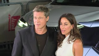 Brad Pitt joined by girlfriend Ines de Ramon on the Venice red carpet  AFP [upl. by Idnak219]