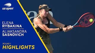 Elena Rybakina vs Aliaksandra Sasnovich Highlights  2021 US Open Round 1 [upl. by Enileuqcaj]